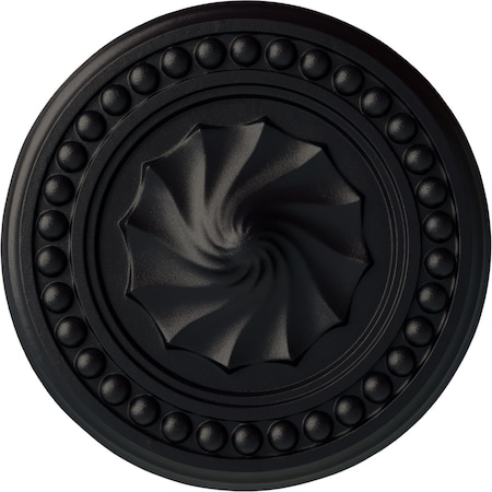 Ekena Millwork Foster Shell Ceiling Medallion (Fits Canopies up to 9 5/8"), Hnd-Painted Steel Gray, 15 3/4"OD x 2"P CM15FOSGS